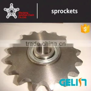 OEM Customized Hardened Teeth High Speed Roller Chain Ball Bearing Idler Sprocket thumbnail-4