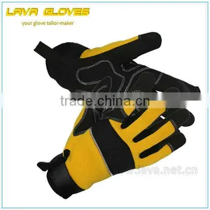High Quality Synthetic Leather Machine Glove Safety Gloves/3 Finger Silicone Glove thumbnail-1