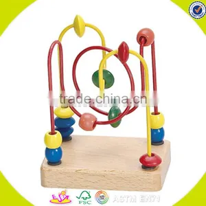 Wholesale Hot Sale Baby Wooden Beads Maze Toy Funny Wooden Beads Maze Toy Lovely Wooden Beads Maze Cubic Toy W11B048 thumbnail-1