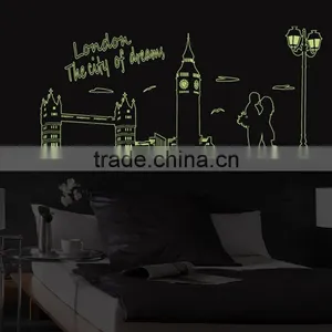 Fashion Decorative DIY Wall Sticker , London Bridge Noctilucent Stick Sitting Room Wall Stickers TV Setting Post thumbnail-4
