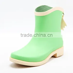 Ankle Height Rubber Rain Boots Women thumbnail-1