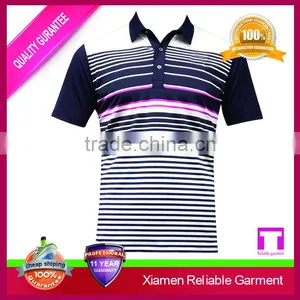 Custom Multi-color Striped Polo Shirt for Men, High Quality Polo Shirts Wholesale China thumbnail-5