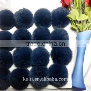 8cm Rex Rabbit Fur Ball/pom Poms Keychain DIY thumbnail-2