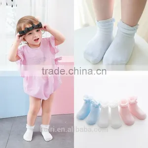Cotton Baby Socks Solid Lace Newborn Boy Girl Loose Floor Anti-slip Infant Socks thumbnail-1