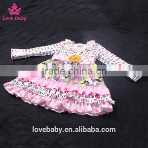 2016 Newest Letter I Love Santa Multi Layered Flower Girl Dress Top With Big Minky Polka Dots Icing Pants Wholesale LBYTZ001-57 thumbnail-4
