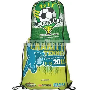 Sublimated Drawstring Bag With Double Sided Print - Made From 600 Denier Polyester and Measures 16"h x 13"w thumbnail-2