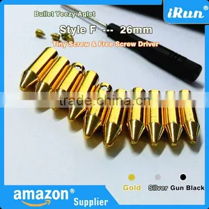 (MOQ:100pcs) Round Metallic Bullet Aglet Shoelaces - High Quality Zinc-alloy ( AZO FREE, NICKEL FREE ) Shoe Lace Bullet Aglets thumbnail-2