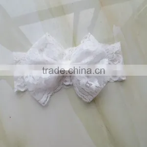 YJ-057 Newborn Baby Kids Girls Rainbow Color Kids Bow Wholesale Custom-made Lace Headband Baby Hair Accessories 2016 thumbnail-3