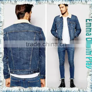 Hot New Detachable Collar Fleece Hole Thick Blue Man Denim Jackets Outwear thumbnail-4