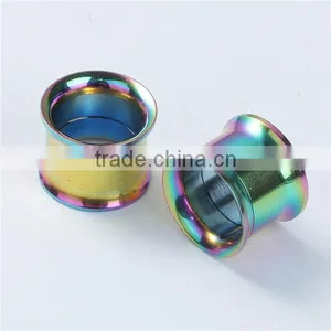 12mm Stainless Steel Ear Stretcher Expander Cylinder Multicolor Cheap Ear Gauges Plugs thumbnail-1