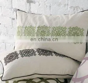Cushion Cover With Square Appliqued thumbnail-1