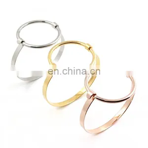 Gold Rose Gold and Silver Circle Bangle Lady Bracelet thumbnail-1