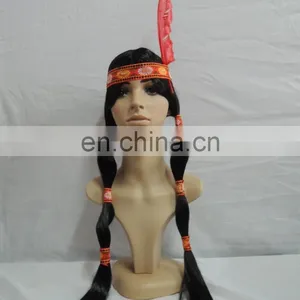 Native Indian Plaits Feather Indian Women Hair Wig thumbnail-1