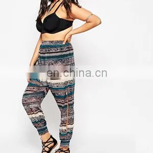 Dongguan City Beach Trouser Pants With Side Split in Print Clothing for Fat Women Clothing Xxxl Plus Size Clothing thumbnail-2