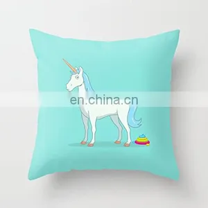 18 X 18 Inches Animal Pillow Case Cover Home Decor Square Linen Printed Waist Throw Unicorn Design Cushion Cover Wholesale thumbnail-1