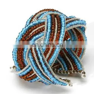 Braided Seedbead Hinged Adjustable Bracelet thumbnail-1