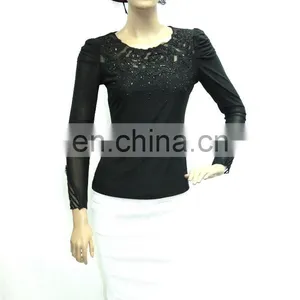 2016 Tulle Slim Shirt Autumn Young Sexy Lady Long Sleeve Casual Shirt thumbnail-2