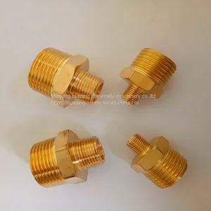 Brass Male Nipple M1/4xM1/4 , BSP ,BSPT,NPT,G,ZG Thread Adaptor thumbnail-1