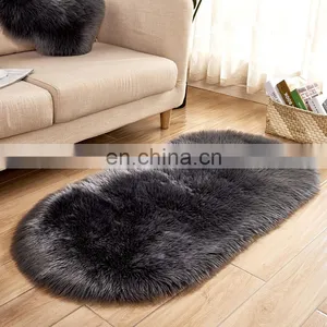 Handmade 100% OVal Shape Wholesale The Bedroom Faux Fur Carpet Rug thumbnail-1