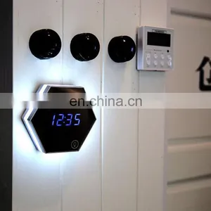 2020 USB Charging Rechargeable Led Decoration Design Night Lighting Mirror Alarm Clock thumbnail-3