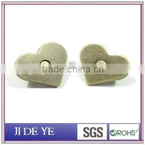 Fashion Style Bag Acessories 14mm Heart Antique Brass Magnetic Button thumbnail-1