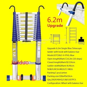 Single Blue Telescopic Ladder With Hook thumbnail-4