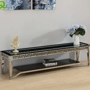 Living Room Furniture Sets Factory Stainless Steel tv Cabinet Luxury tv Stand Modern tv Stands With Drawers thumbnail-2