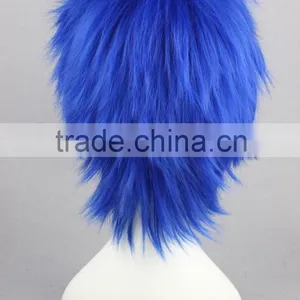 High Quality 35cm Short Straight VOCALOID Kaito Wig Blue Synthetic Anime Wig Cosplay Hair Wigs Party Wig thumbnail-5