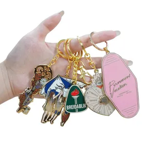 High Quality Custom Keychain Metal Material Personalized Hard Enamel Soft Dyed Colorful Metal Plated Keychain Charms thumbnail-1
