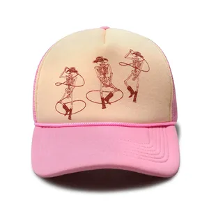 Custom Logo Trucker Hat Mesh Back Breathable Sports Cap 5 Panel Foam Baseball Hats for Outdoor Events and Promotional Activities thumbnail-1