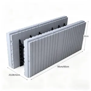 ICF Block Waterproof Fireproof Soundproof EPS Insulated Concrete Form Wall System Durable Shockproof Building Construction thumbnail-1