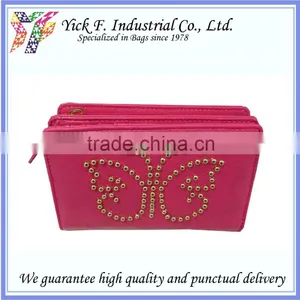 Beautiful Butterfly Studs Cherry PU Leahter Women Wallet thumbnail-1