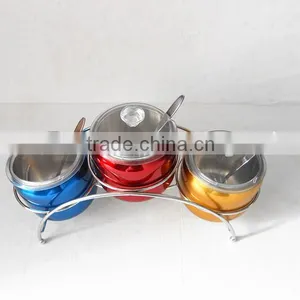 2014 Newest 3pcs Stainless Steel Oil Spice Cruet With Iron Rack thumbnail-1
