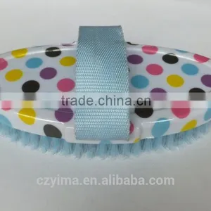 Hot ~ Colored Circle Pattern Horse Body Brush With Blue Strap thumbnail-1