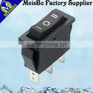 On-off-on 3 Pin Black Rocker Power Switching 250v thumbnail-1