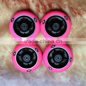 Orange Scooter Wheels With Blue Metal Core 100mm For Sale thumbnail-5