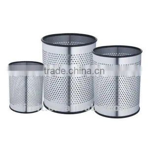 Superior Quality Stainless Steel Round Shape With Hold Dustbin thumbnail-1