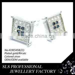 Silver Jewelry Main Material and Earrings,Rings Jewelry Type Ottoman Set Zircon Stone Earring Stud Designs thumbnail-1