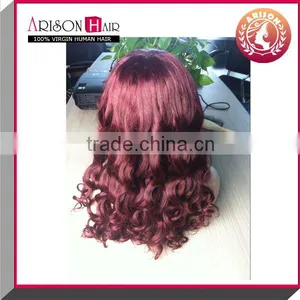 Brazilian Hair Full Lace Virgin Wigs With Bangs thumbnail-3