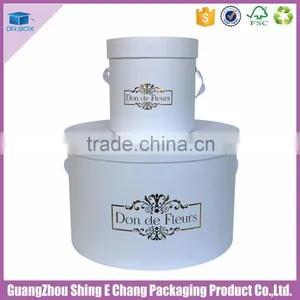 Logo Customized Paperboard White Round Roses Hat Box thumbnail-4