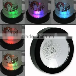 Delicate Colorful Changing LED Light Drink Glass Bottle Cup Coaster Mat Bar Party Xmas Gift For Sale thumbnail-1