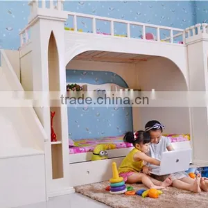 European Princess Bedroom Furniture White Castle Bed for Kids thumbnail-2