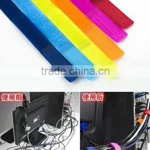 High Quality Colorful Adjustable Hook and Loop Wire Cable Tie thumbnail-4