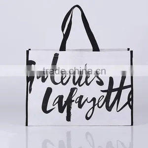 PP Woven Fabric With MAT Lamination, Shopping Bag ,webbing PP Handle ,with CMYK Printing thumbnail-1