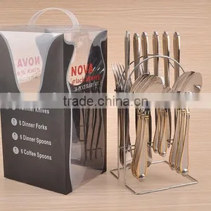High Ranking 24 Pcs Stainless Steel Cutlery Set With Wire Stand thumbnail-1