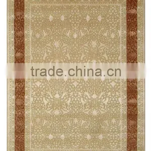 106 Beige/Rust Wool & Silk Carpets thumbnail-1