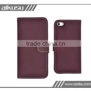 Purple Flip Leather Case for IPhone5S Retro Texture!!! thumbnail-1