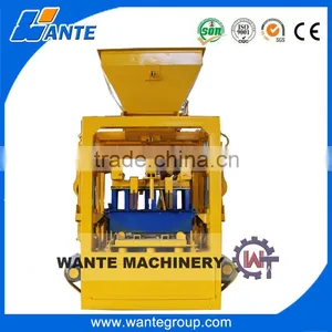 WANTE BRAND High Profit Margin QT4-24 Semi-automatic Concrete Block Making Machine for House Plan Supplier's Choice thumbnail-1