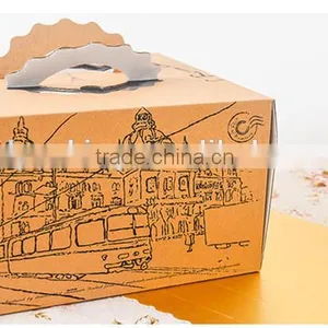 China Manufacture Folding Brown Kraft Paper Cake Box,food Packing Box thumbnail-2