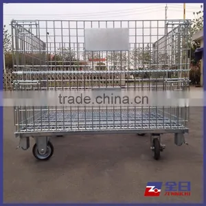 Securiity Wire Mesh Folding Storage Cage With Wheels thumbnail-1